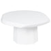 White modern round coffee table by [Brand], minimalist design.