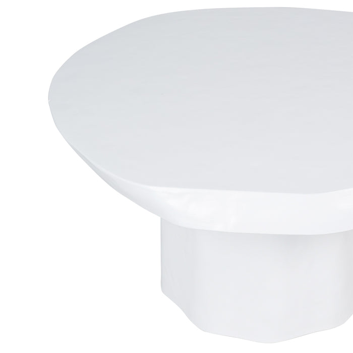 White abstract table with rounded edges from [Brand].
