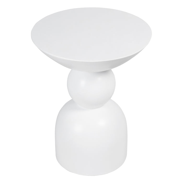 White modern side table by [Brand] with unique design.