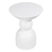 White modern side table by [Brand] with unique design.