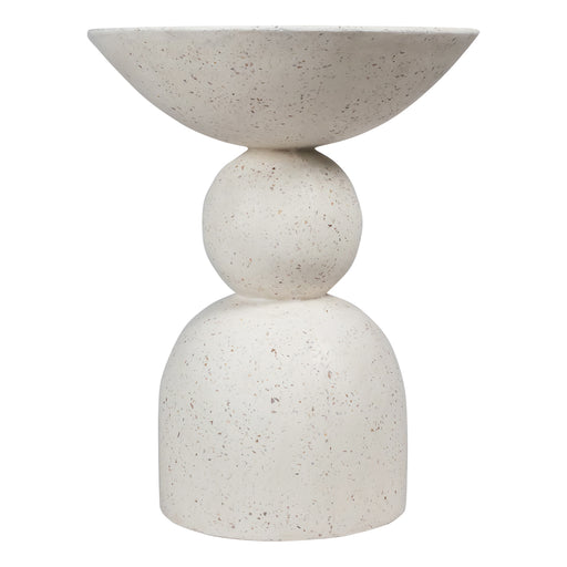 Sculptural white ceramic vase with speckled texture by [Brand].