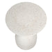 Round speckled terrazzo side table by [Brand], minimalist design.