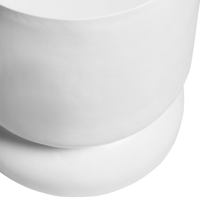 White cylindrical planter with smooth finish by [Brand].