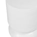 White cylindrical [Brand] stool with smooth, minimalist design.