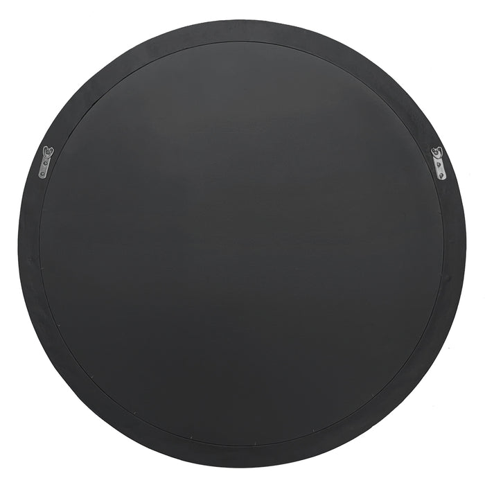 Round black trampoline safety pad with [Brand] logo, gray background.