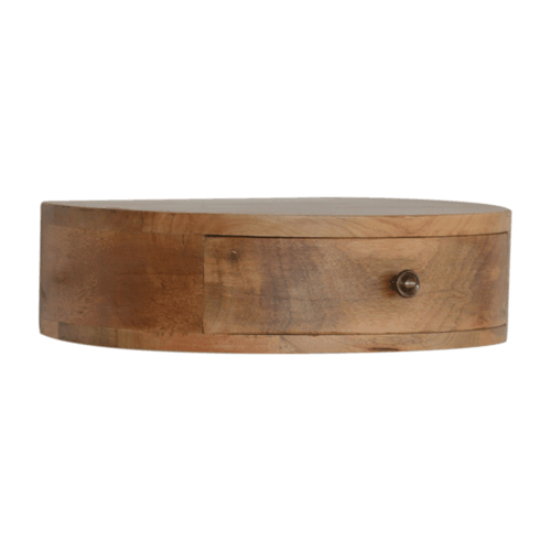 Wall Mounted Rounded Bedside - Brown, Wood
