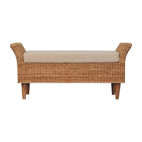 Riviera Woven Bench - Brown, Wood