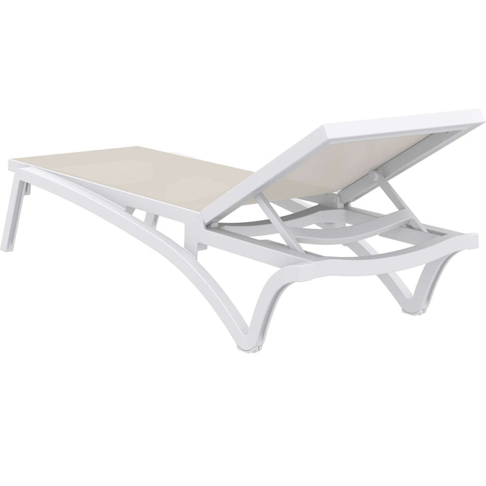 Siesta Pacific Sun Lounger - White/Taupe