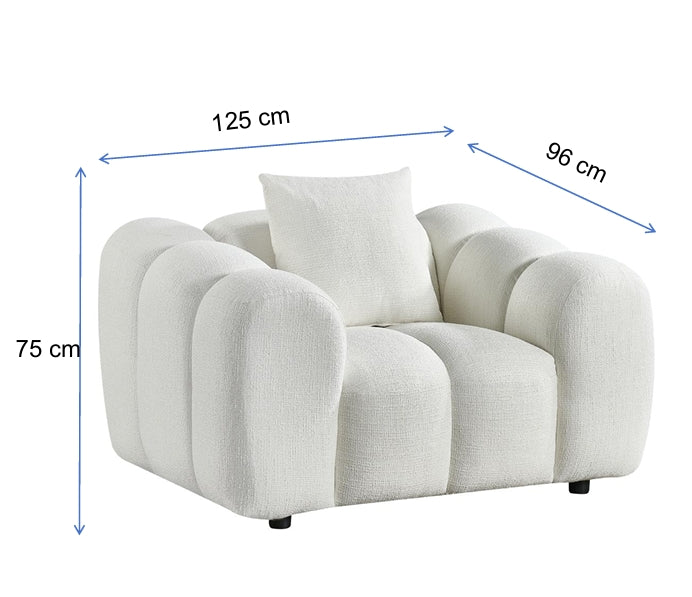 Annabelle Armchair Single Sofa Lounge - Grey Storm