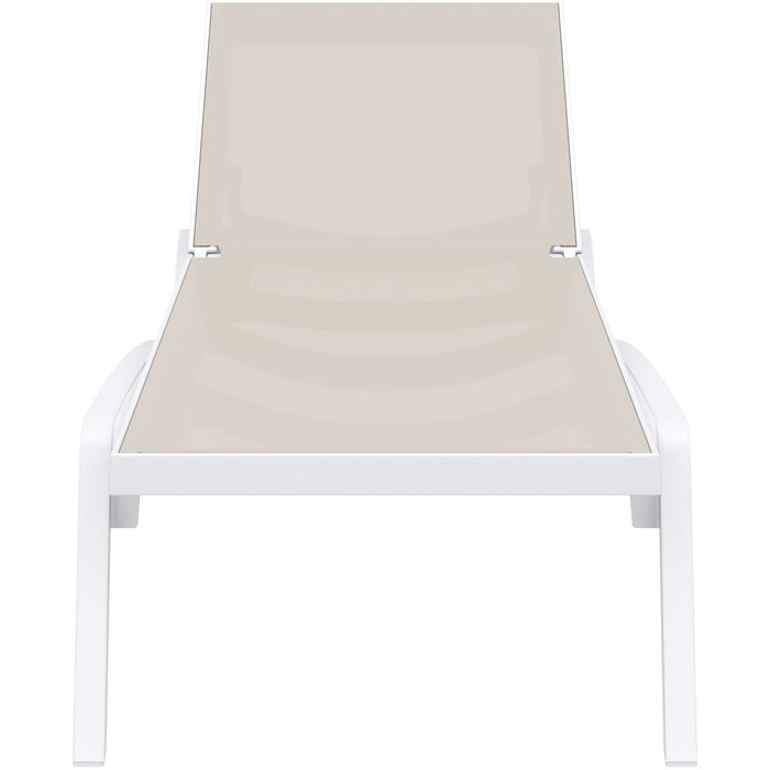 Siesta Pacific Sun Lounger - White/Taupe