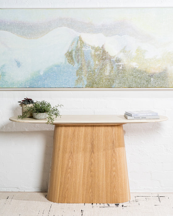 Westbury Console Table White Travertine