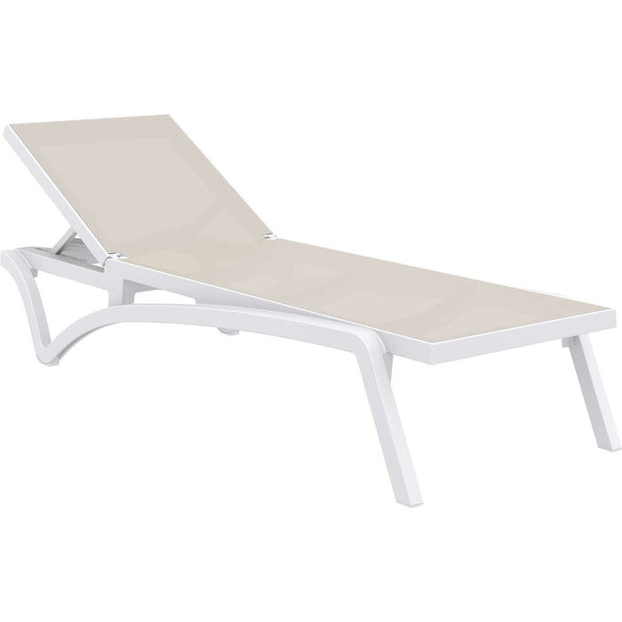 Siesta Pacific Sun Lounger - White/Taupe