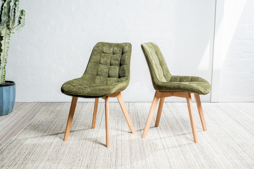 Foresta Dining Chair Green / Natural (Set of 4)