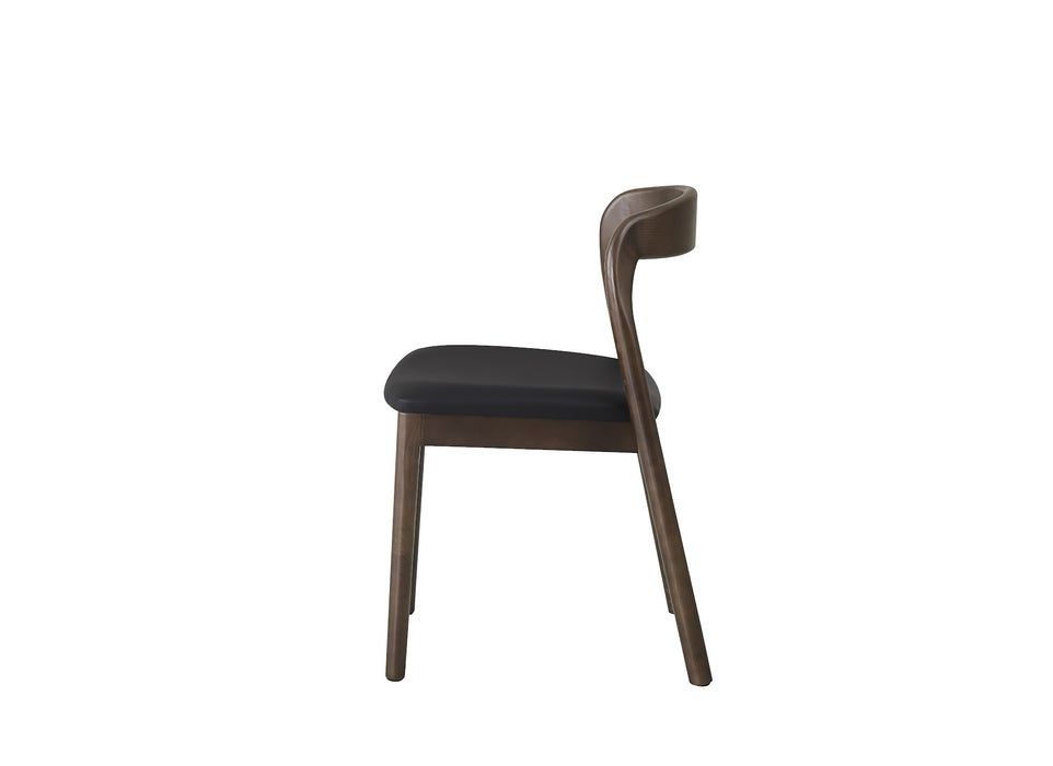 Isla Dining Chair Walnut / Black PU (Set of 2)