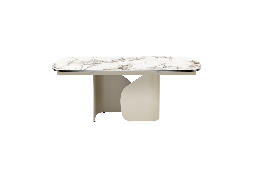 Merano Extension Dining Table Milan White Marble