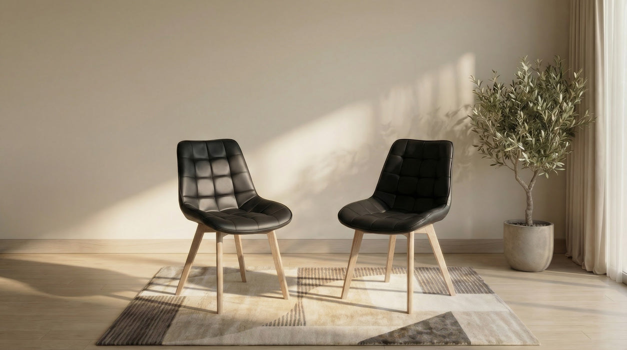 Foresta Dining Chair Black / Natural (Set of 2)