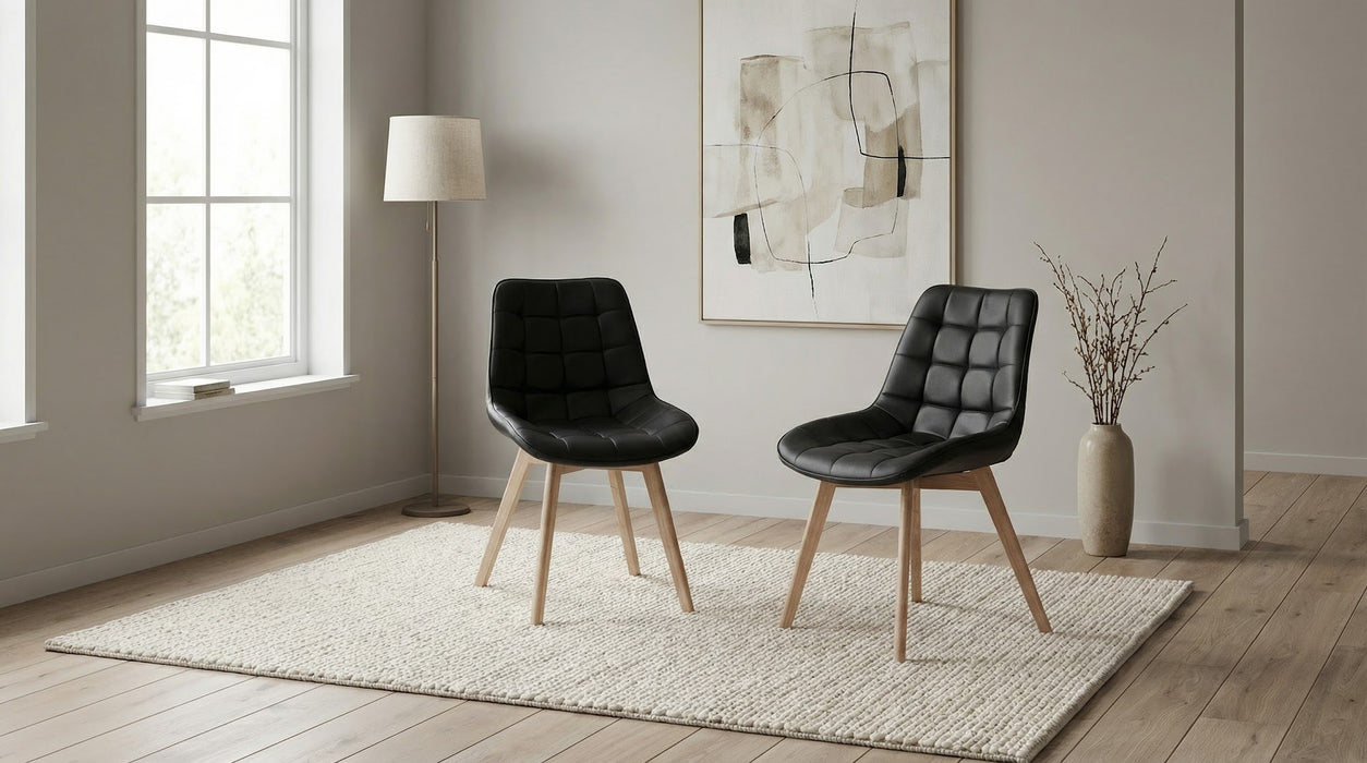 Foresta Dining Chair Black / Natural (Set of 2)