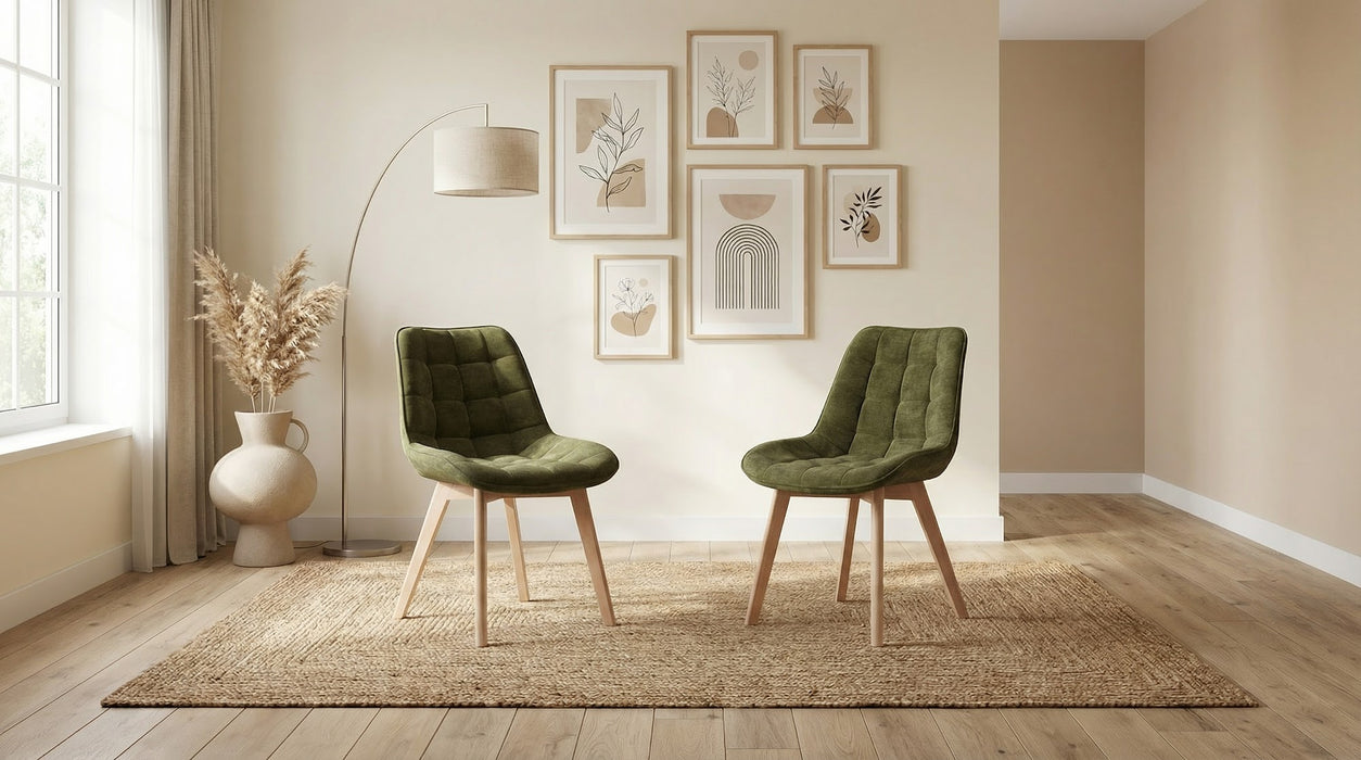 Foresta Dining Chair Green / Natural (Set of 2)