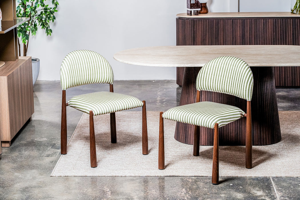 Elara Dining Chair Moss / Walnut (Set of 2)