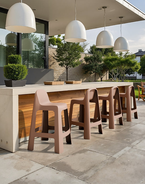 Byron Outdoor Bar Stool Mocha Brown (Set of 2)