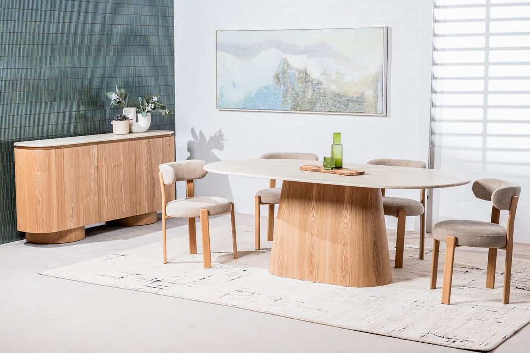 Westbury Dining Table White Travertine