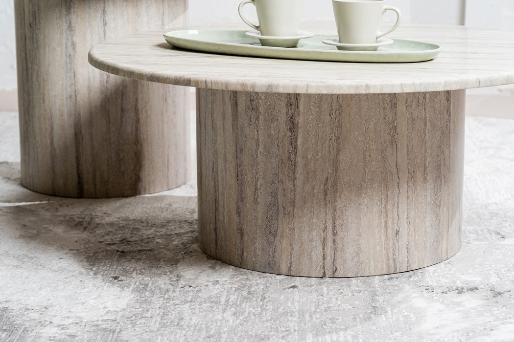 Serin Side Table Grey Marble