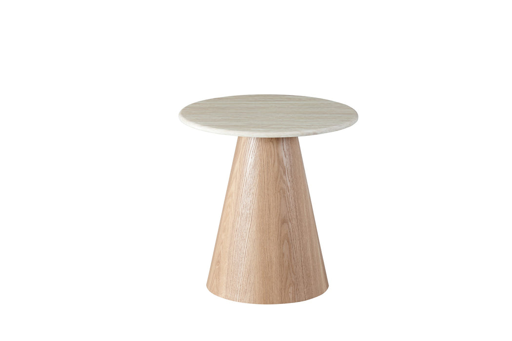 Westbury Side Table White Travertine