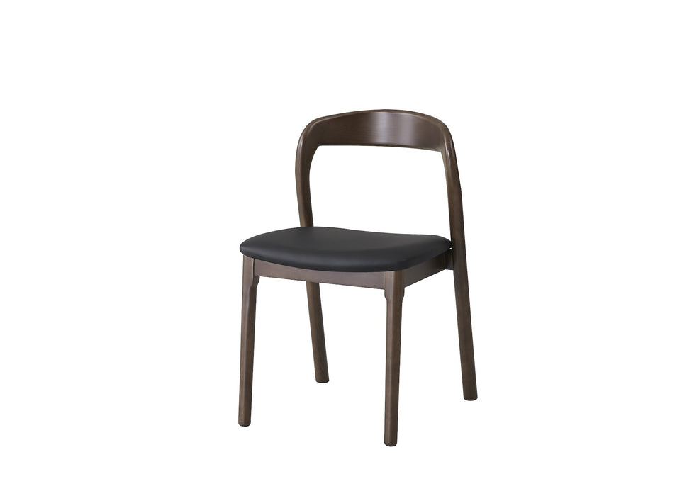 Isla Dining Chair Walnut / Black PU (Set of 2)
