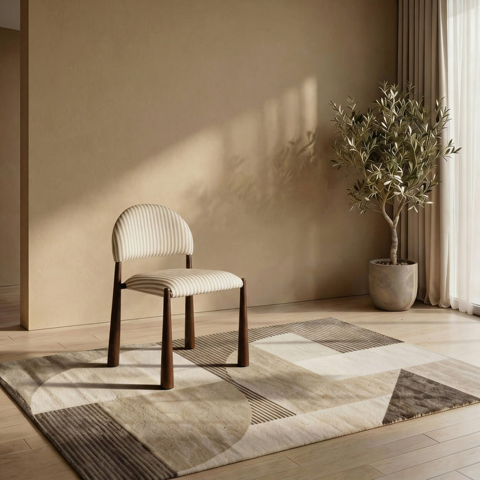 Elara Dining Chair Beige / Walnut (Set of 2)