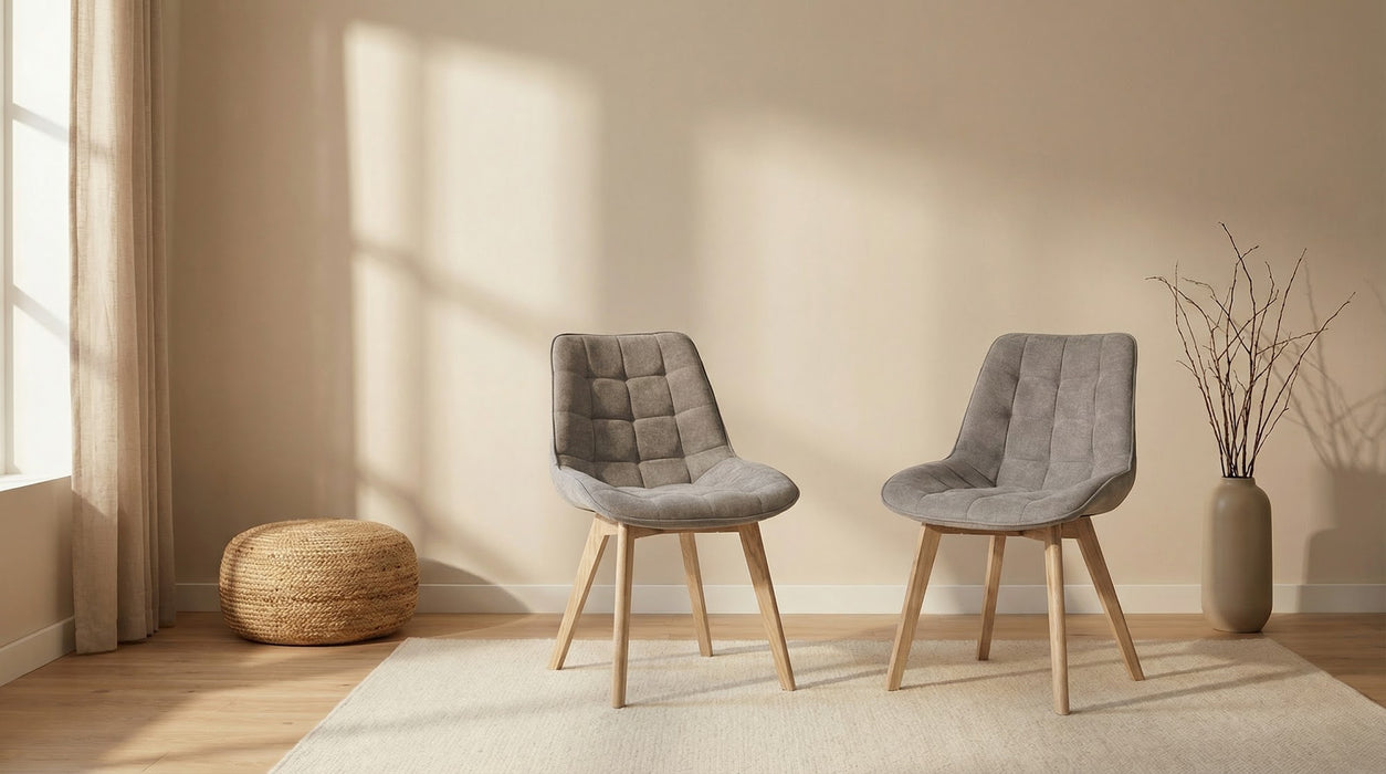 Foresta Dining Chair Light Grey / Natural (Set of 2)