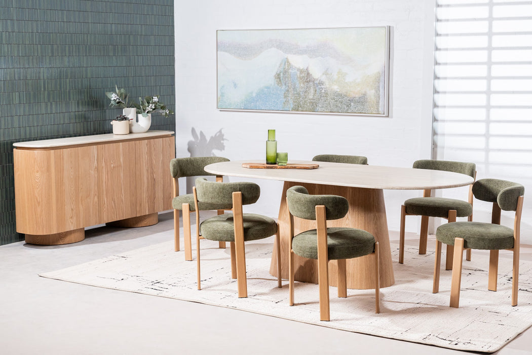 Westbury Large Dining Table White Travertine