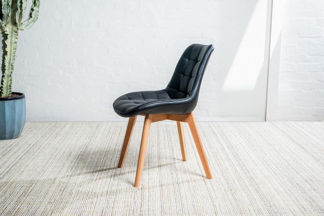 Foresta Dining Chair Black / Natural (Set of 2)