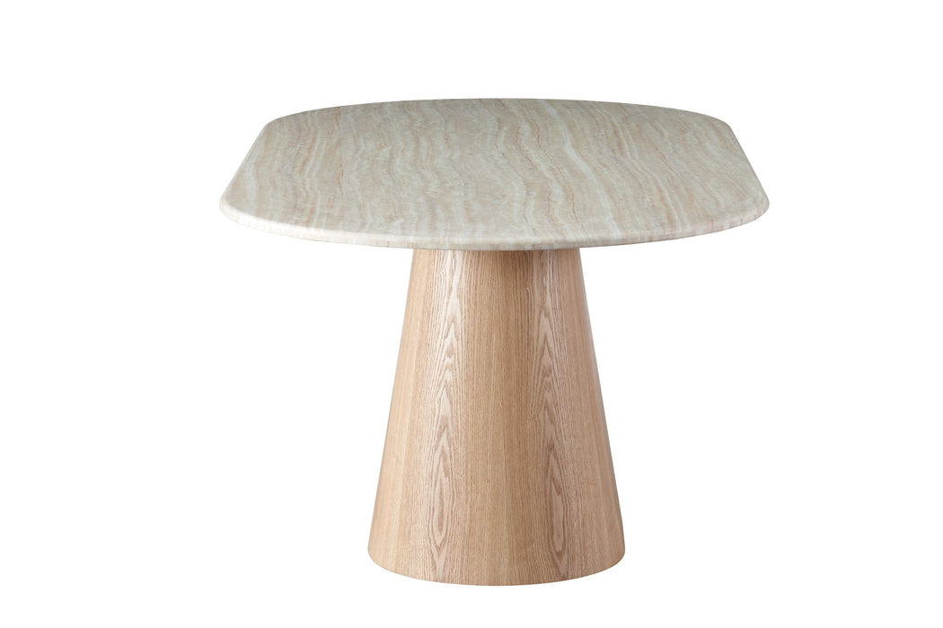 Westbury Large Dining Table White Travertine