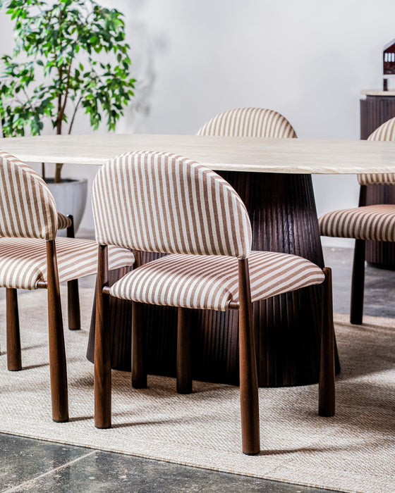 Elara Dining Chair Beige / Walnut (Set of 2)
