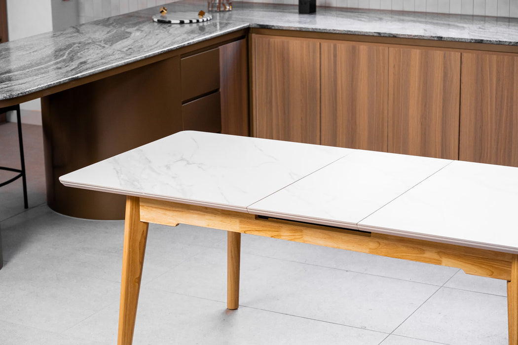 Denholm Extension Dining Table Snow White