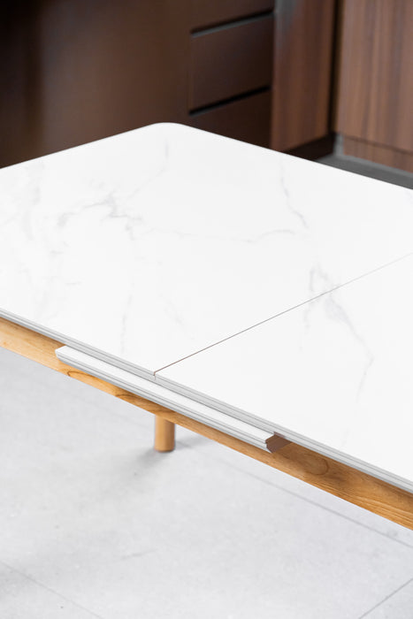 Denholm Extension Dining Table Snow White
