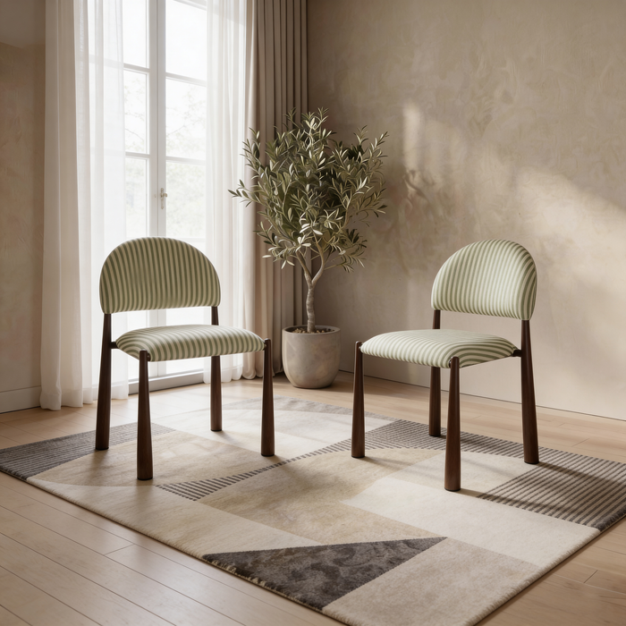 Elara Dining Chair Moss / Walnut (Set of 2)