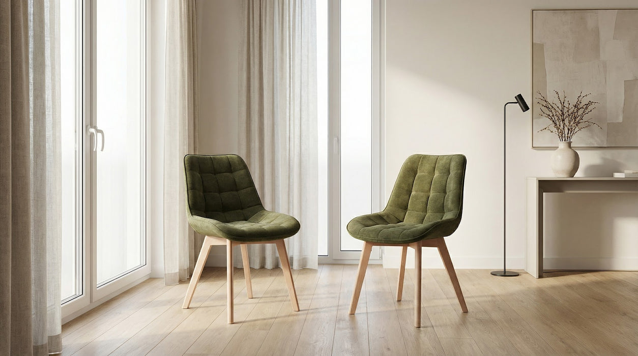Foresta Dining Chair Green / Natural (Set of 4)