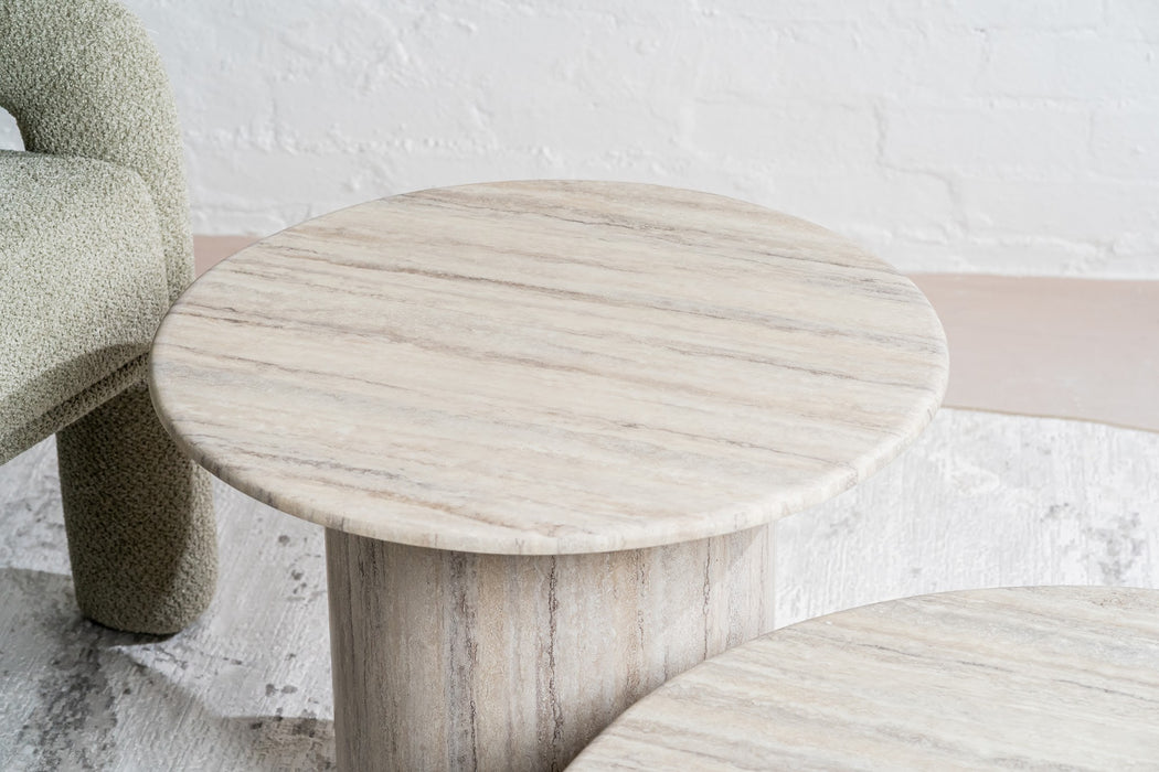 Serin Side Table Grey Marble