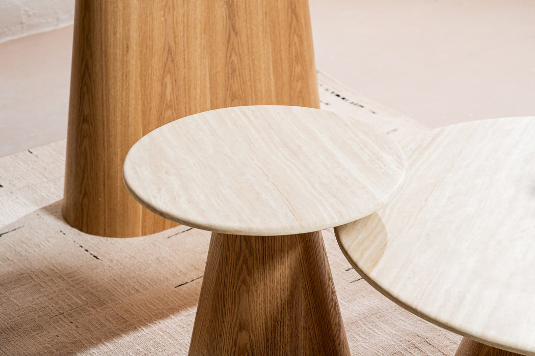 Westbury Side Table White Travertine