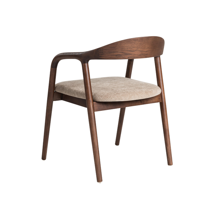 Bosino Dining Chair Dark Walnut/ Beige (Set of 2)