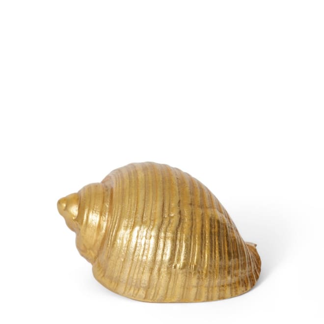 Moon Snail Shell Sculpture - Gold, 12cm (H)