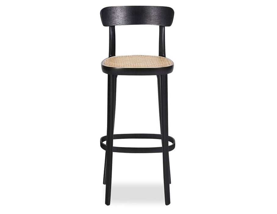 Liana Stool - Black - Cane Seat - 74cm Seat Height (Bar Bench)