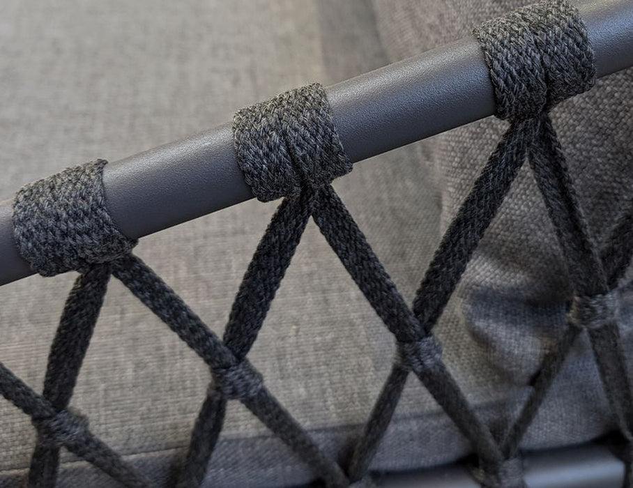 Kara Lounge Chair - Outdoor - Single - Charcoal - Sandy Grey Cushions, Fabric, Metal