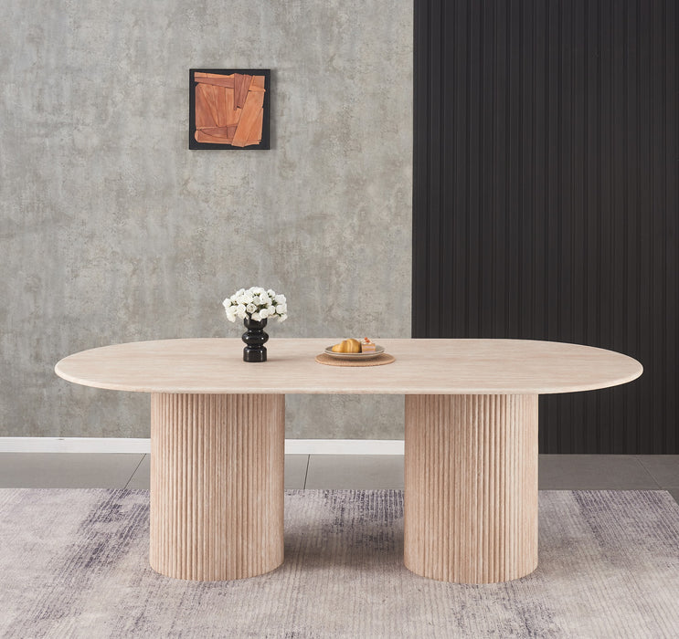 Portsea Rectangular Dining Table Travertine