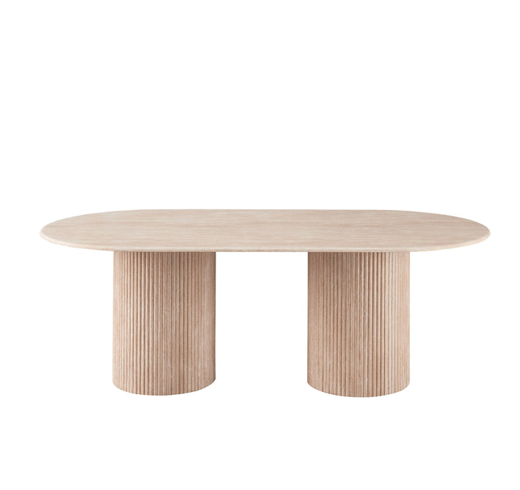 Portsea Rectangular Dining Table Travertine