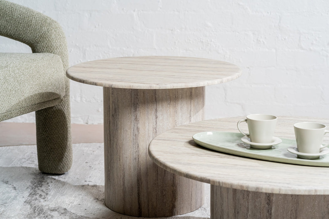 Serin Side Table Grey Marble