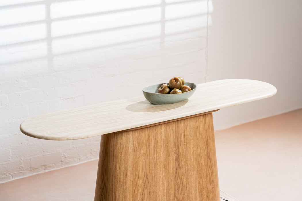 Westbury Console Table White Travertine