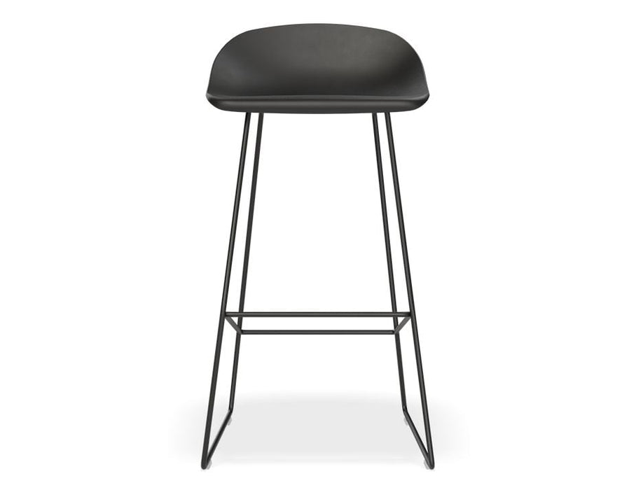 Pop - Black Frame and Black Shell Seat - 75cm Commercial Bar Height