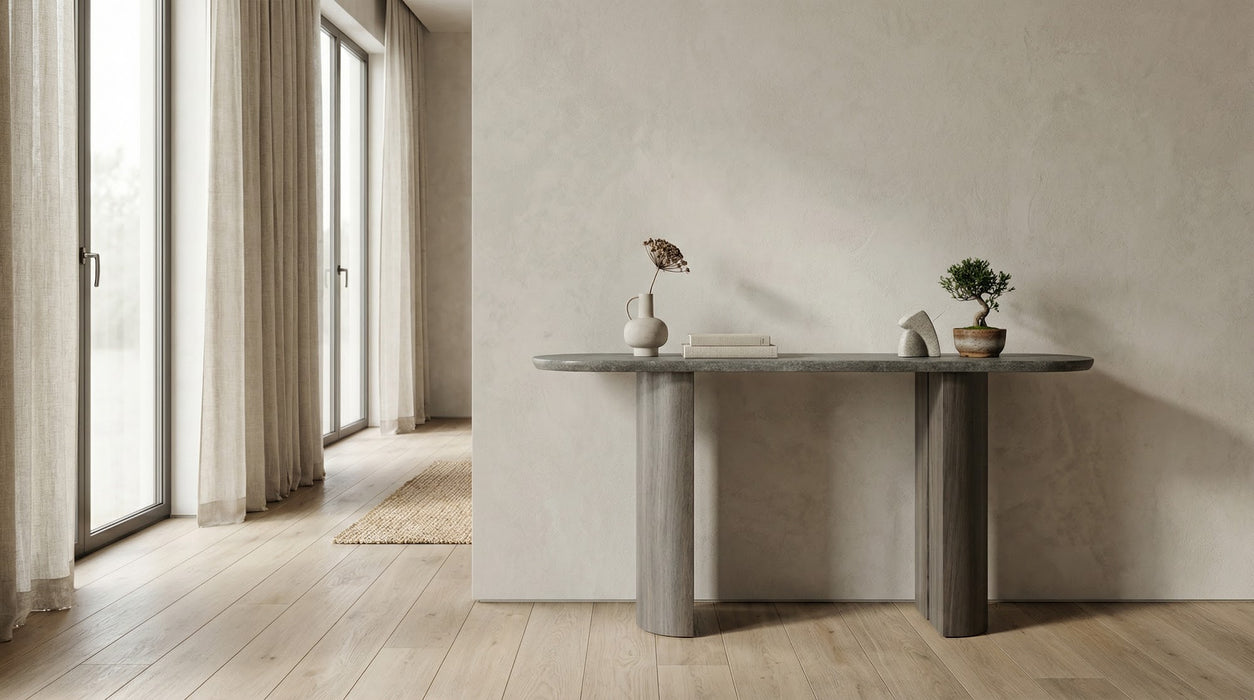Corvin Console Table Grey Marble